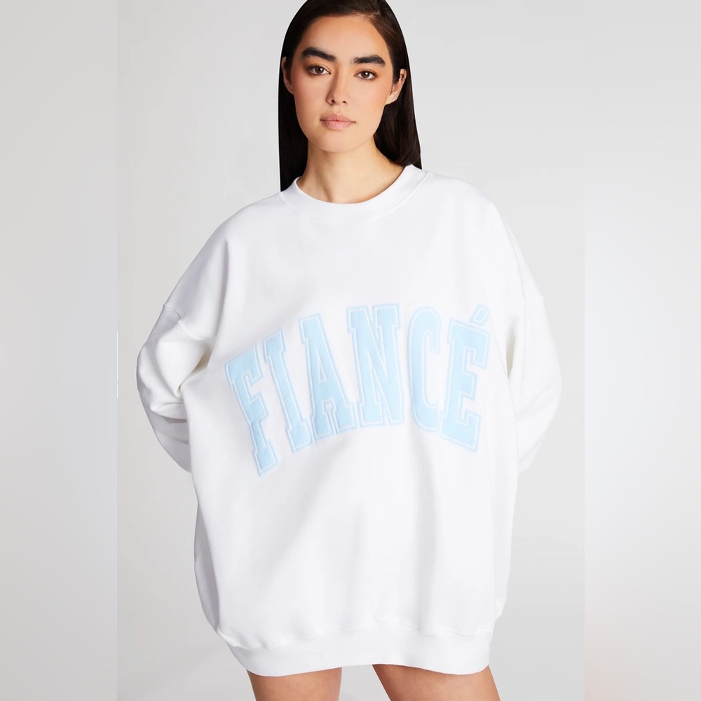 THE BAR FIANCE SWEATSHIRT WHITE/BABY BLUE LARGE limited edition